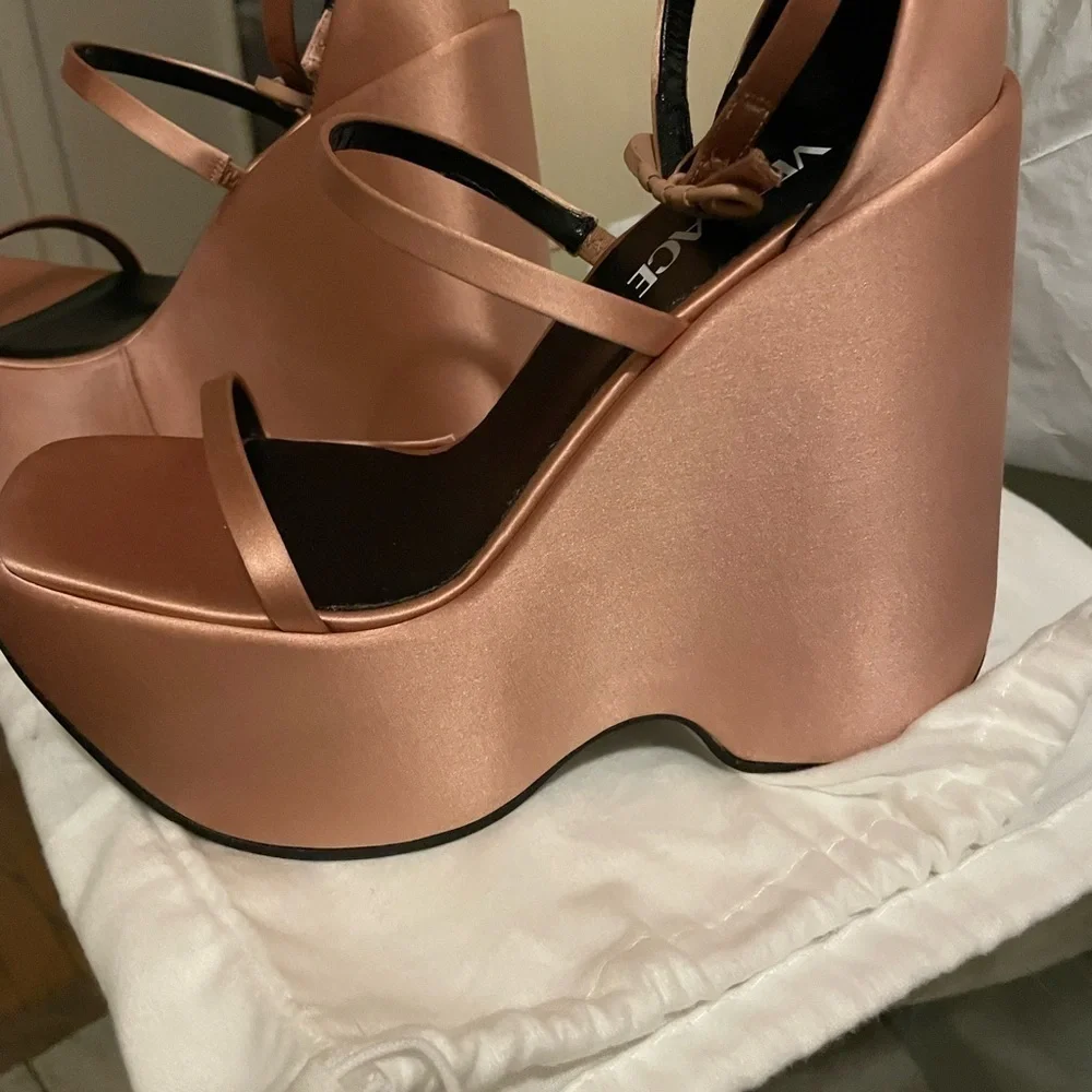 Versace satin Platform wedges